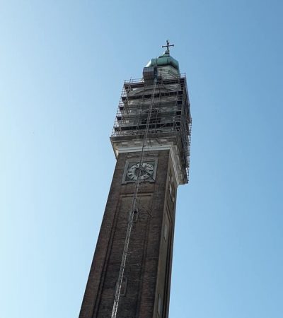 Restauro conservativo e consolidamento statico della cuspide del campanile della chiesa di Spresiano (TV).